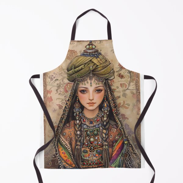 Item preview, Intricate portrait of woman in ornate traditional attire. designed and sold by Artessie.