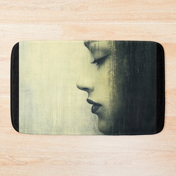 Item preview, Profile silhouette of a woman captured in slight blur with a textured background, evoking a contemplative mood. designed and sold by Jerhus.