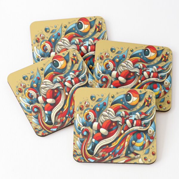 Item preview, Picasso's abstract sleigh ride: Santa Claus and children in a colorful winter adventure designed and sold by FotoworldEdel.