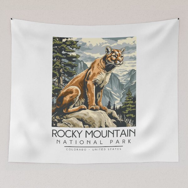 Item preview, A Vintage Illustration of Rocky Mountain National Park - Colorado - US designed and sold by GoodOldVintage.