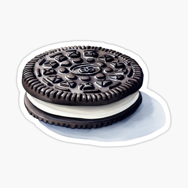 Item preview, Water color drawing of a chcolate creme sandwich cookie designed and sold by LazyOtterPrints.