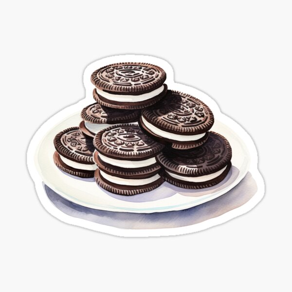 Item preview, Water color drawing of some chcolate creme sandwich cookies designed and sold by LazyOtterPrints.