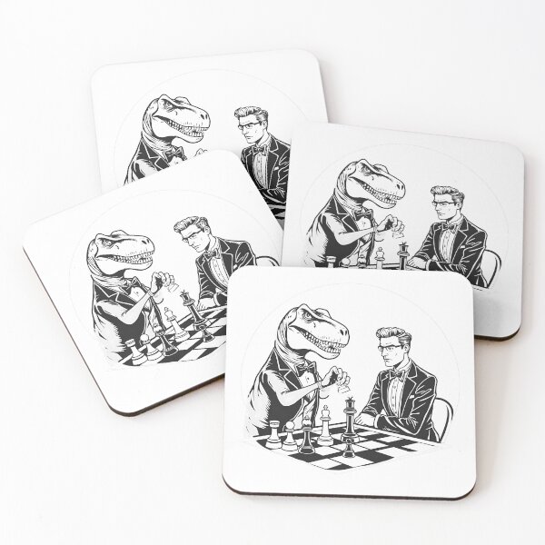 Item preview, The great thinkers dinosaur chess players t-rex class outfit suits with a deep man in a professional chess game unique design for stickers designed and sold by puurfectcat.
