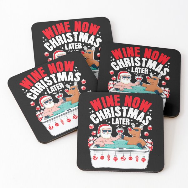 Item preview, Wine Now Christmas Later Santa Reindeer Hot Tub designed and sold by PrintCrafting.
