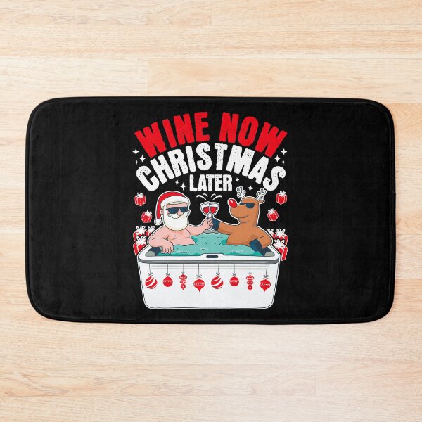Item preview, Wine Now Christmas Later Santa Reindeer Hot Tub designed and sold by PrintCrafting.
