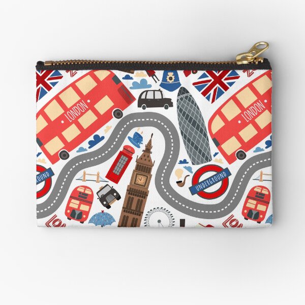 Item preview, London doodles pattern. Red bus, ferris wheel, black cab etc. designed and sold by HelgaScand.