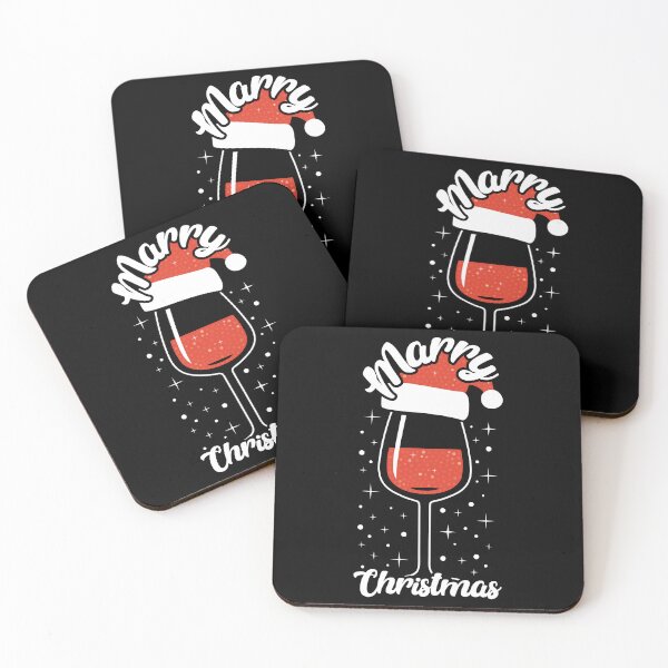 Item preview, Marry Christmas Festive Wine Glass Santa Hat designed and sold by PrintCrafting.