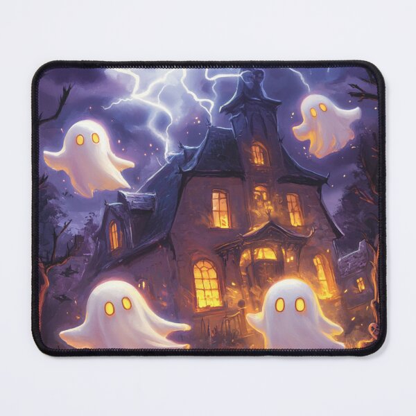 Item preview, Haunted House with Cute Halloween Ghosts designed and sold by SunsetTH.