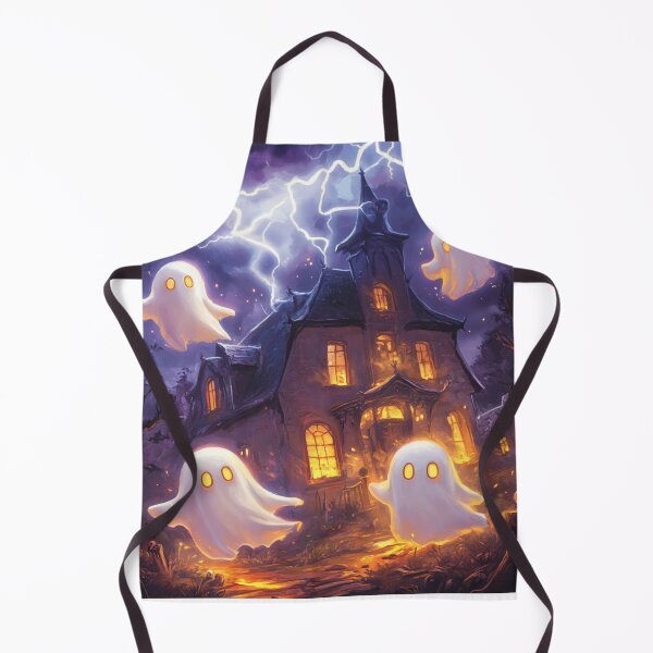 Item preview, Haunted House with Cute Halloween Ghosts designed and sold by SunsetTH.
