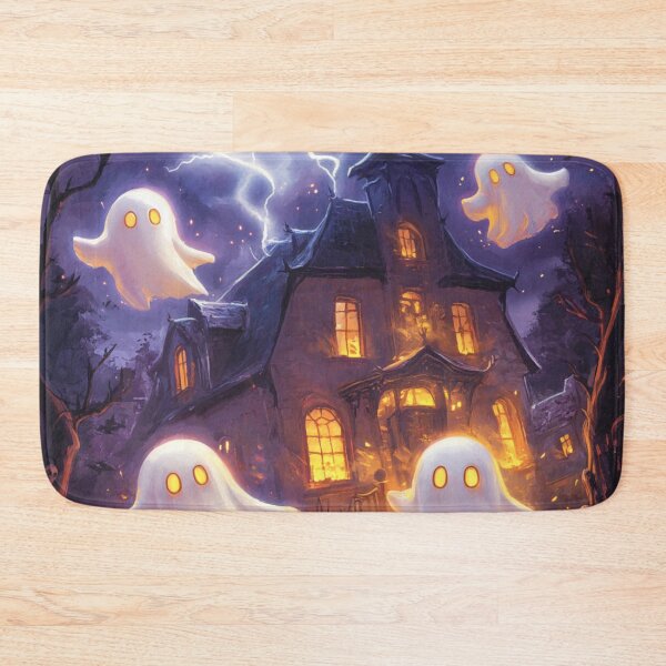 Item preview, Haunted House with Cute Halloween Ghosts designed and sold by SunsetTH.