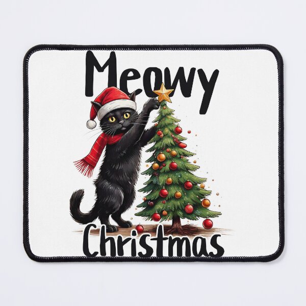 Item preview, Meowy Christmas Black Cat Christmas Tree designed and sold by PrintCrafting.