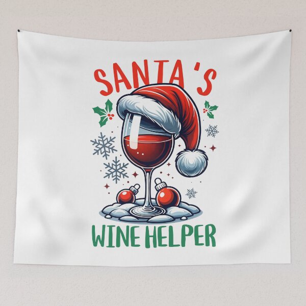 Item preview, Santa's Wine Helper Festive Wine Glass designed and sold by PrintCrafting.