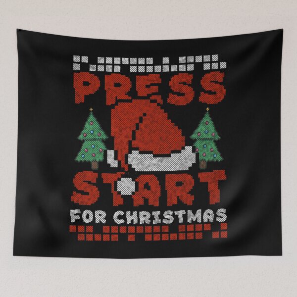Item preview, Press Start for Christmas Retro Pixel Gaming designed and sold by PrintCrafting.