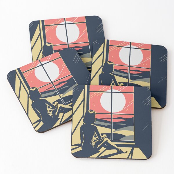 Item preview, Modern Girl at Window – Minimalist Edward Hopper-Inspired Design designed and sold by Laila-Ahmed.