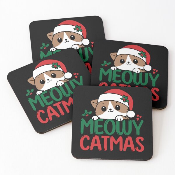 Item preview, Meowy Catmas Cute Cat Santa Hat Holiday designed and sold by PrintCrafting.