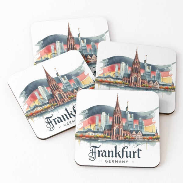 Item preview, Frankfurt Germany City Skyline Emblem designed and sold by clarkfraser.