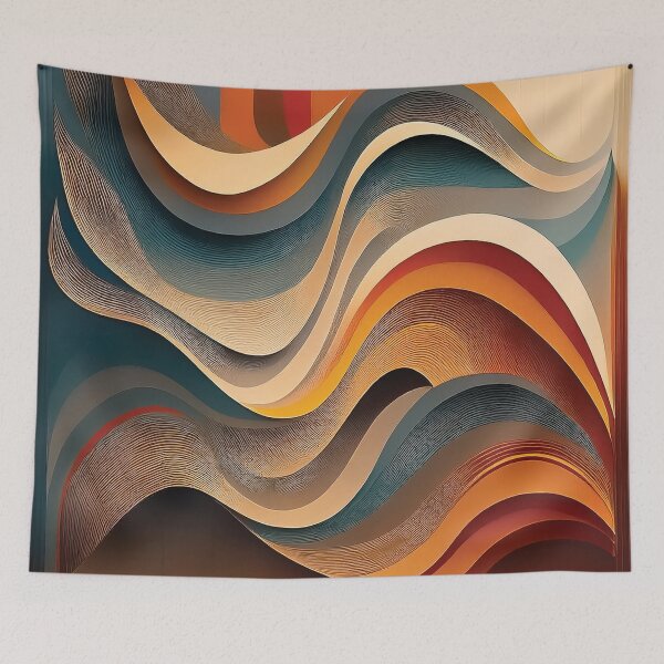 Item preview, A vibrant and dynamic abstract design featuring overlapping waves of color. designed and sold by HEMRO.