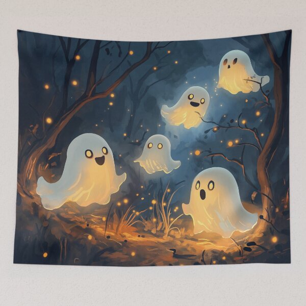 Item preview, Friendly Ghosts Gathering in Enchanted Forest designed and sold by SunsetTH.