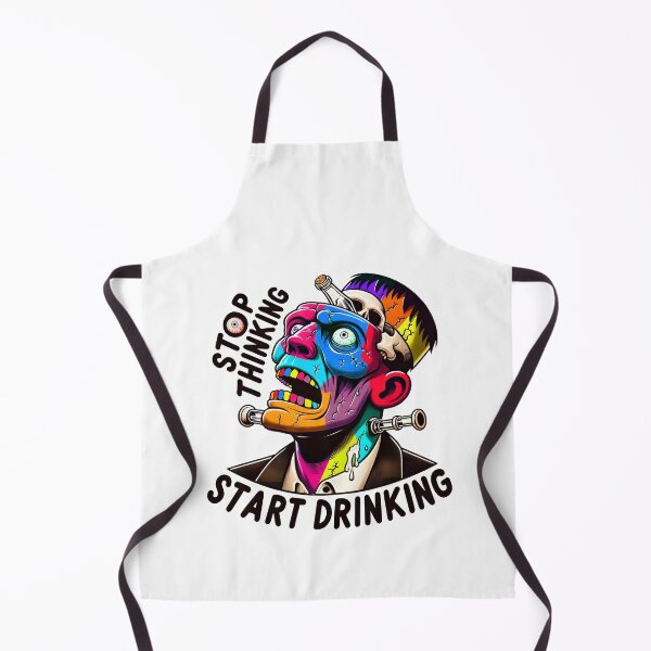 Item preview, Stop Thinking Start Drinking Funny halloween Frankenstein designed and sold by DrawHandArt.