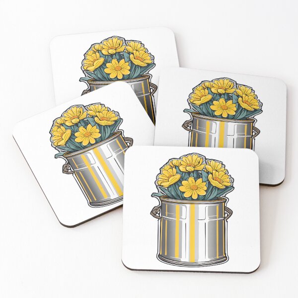 Item preview, FLOWERS IN TIN CAN-Yellow Daisy Wild Floral Bontanical Art Lover GIFT designed and sold by Spinning Plates 360.