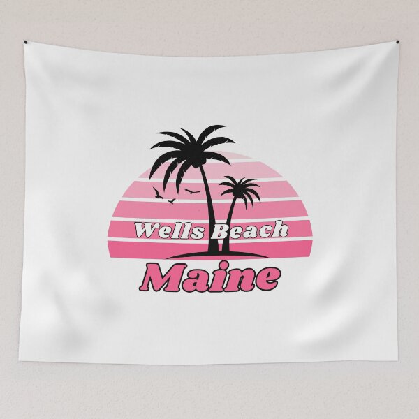Item preview, Retro Wells Beach Maine Palm Tree at Sunset designed and sold by karmdaf.