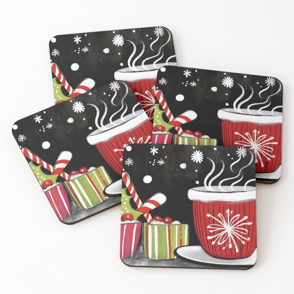Item preview, Festive Red Mug of Holiday Cheer Surrounded by Christmas Gifts and Ornaments Colorful Abstract Art AI Generated designed and sold by OlfactoART Studio.