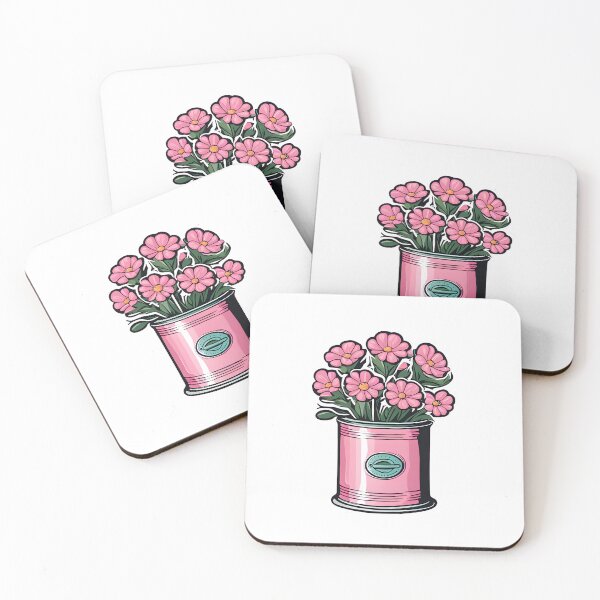 Item preview, FLOWERS IN TIN CAN-Pink Daisy Wild Floral Bontanical Art Lover GIFT designed and sold by Spinning Plates 360.