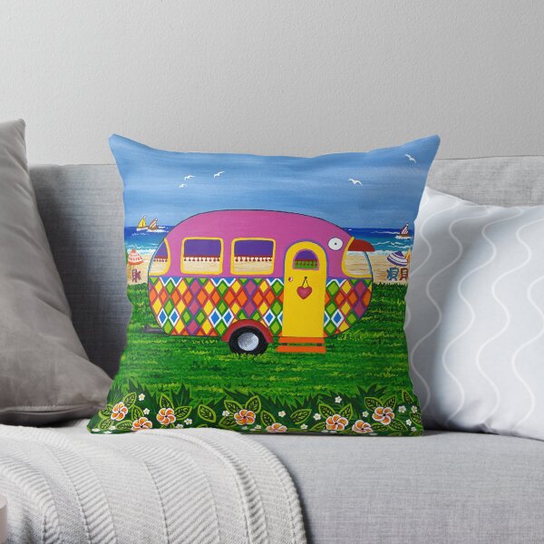 Caravan Holiday ~ Mary-Sue Throw Pillow