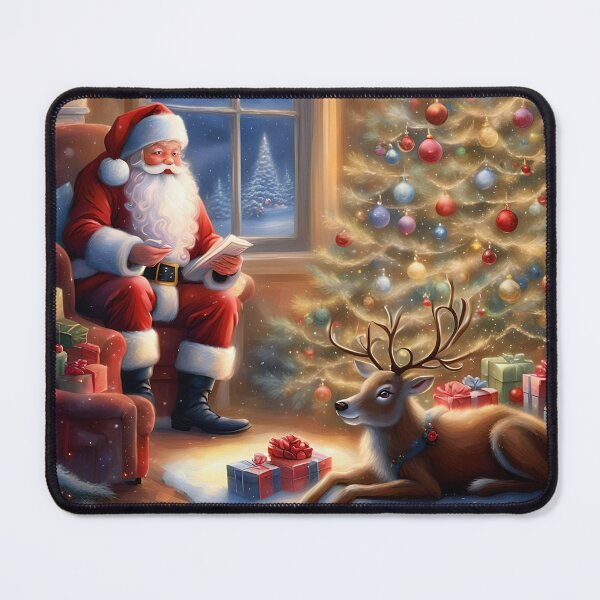 Item preview, After work - Santa Claus and his reindeer designed and sold by MarionsArt.