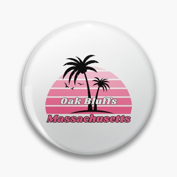 Item preview, Retro Cool Oak Bluffs Beach Massachusetts Palm Tree at Sunset designed and sold by karmdaf.