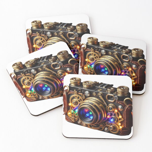 Item preview, Steampunk Neon Vintage Camera designed and sold by sahbender.