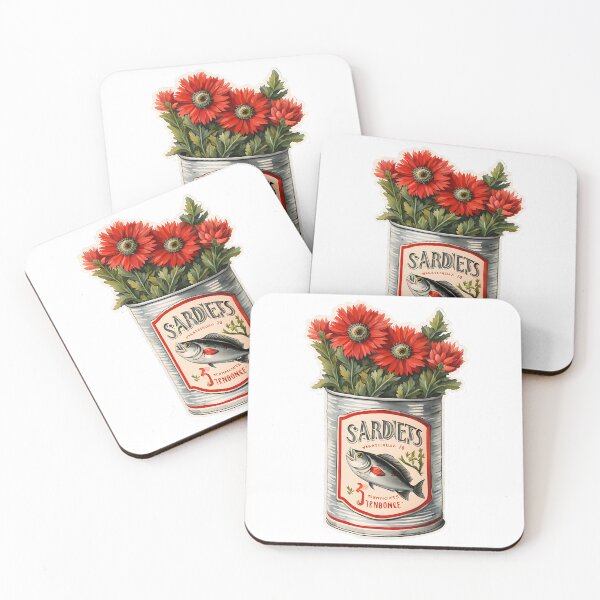 Item preview, FLOWERS IN SARDINE FISH TIN CAN-Red Daisy Wild Floral Bontanical Art Lover GIFT designed and sold by Spinning Plates 360.