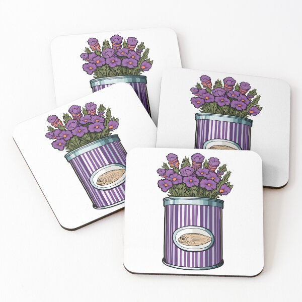 Item preview, FLOWERS IN SARDINE FISH TIN CAN-Purple Daisy Wild Floral Bontanical Art Lover GIFT designed and sold by Spinning Plates 360.