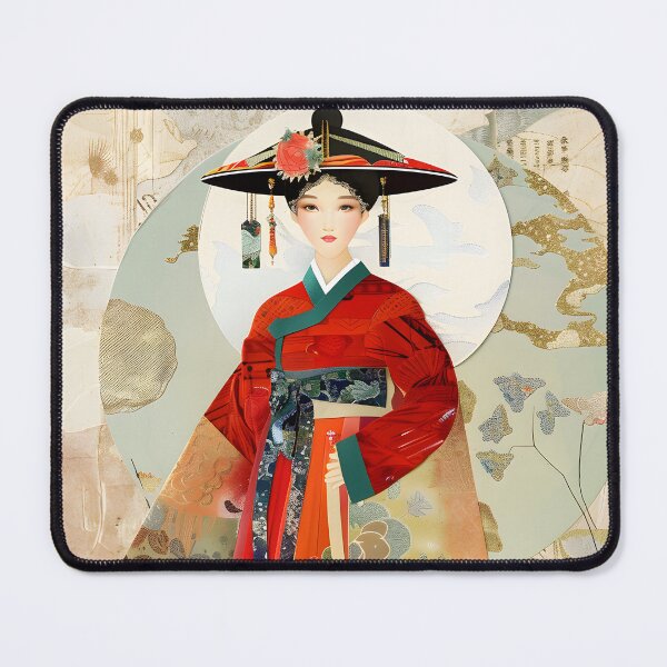 Item preview, Elegant cross-cultural woman in vibrant traditional attire designed and sold by Artessie.