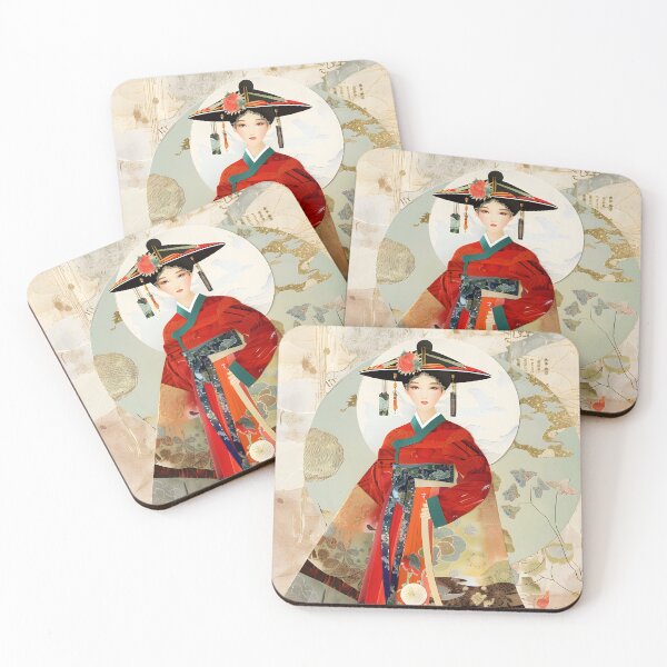Item preview, Elegant cross-cultural woman in vibrant traditional attire designed and sold by Artessie.