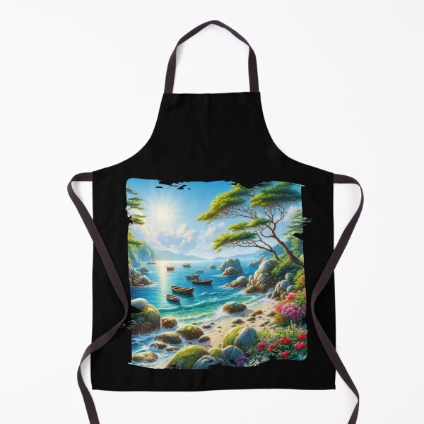 Item preview, Serene Lakeside Landscape with Boats and Trees designed and sold by Hungry-Murphy.