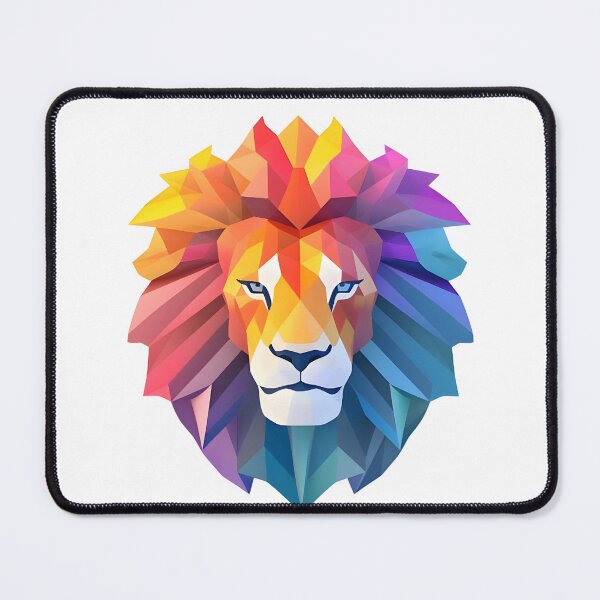 Item preview, A COLORFUL GEOMETRIC LION designed and sold by infinitearte.