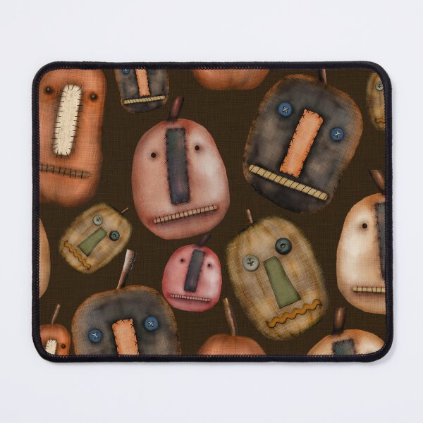 Item preview, Prim Pumpkins on Brown Linen Look Fabric designed and sold by CheriesArt.