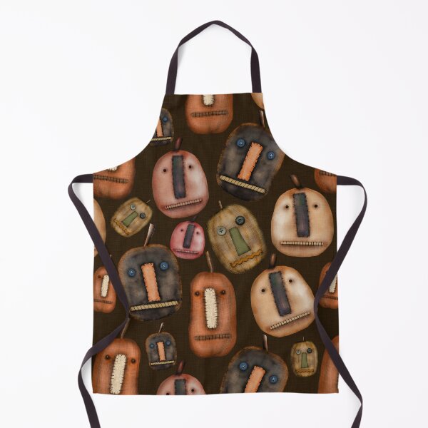 Item preview, Prim Pumpkins on Brown Linen Look Fabric designed and sold by CheriesArt.