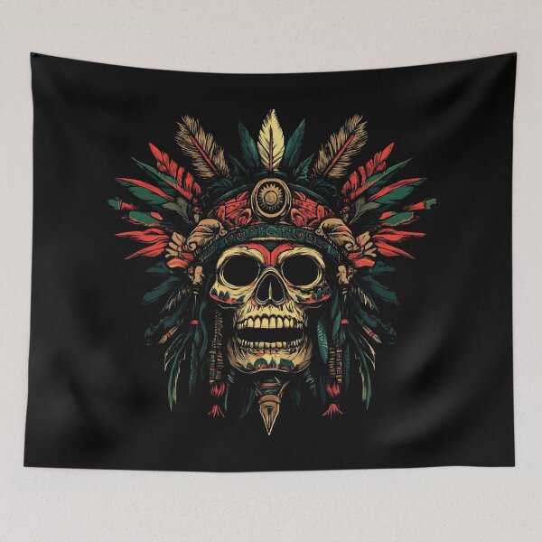 Item preview, Ancient Native Chief Skull & Headdress  designed and sold by Wsgreen.