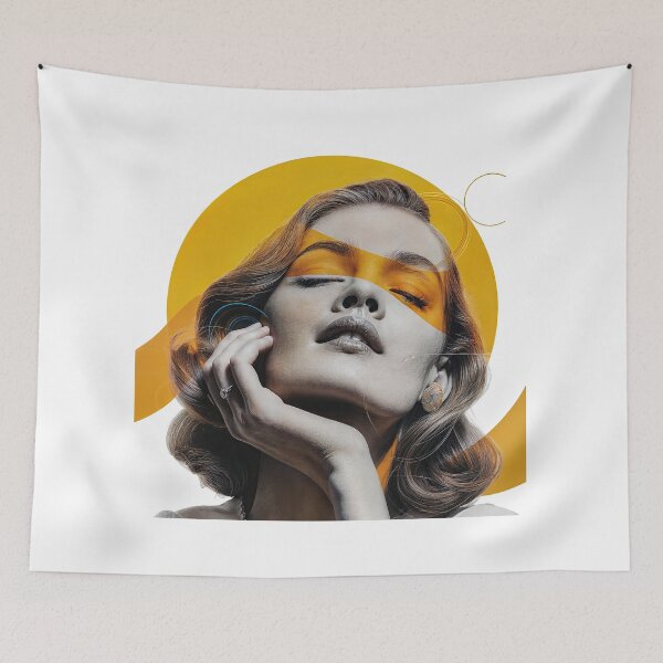 Item preview, Collage Wall Art T-shirt Design: Girl with Yellow Stripe designed and sold by ForeverPrintsOK.