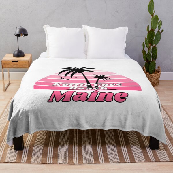 Item preview, Retro Cool Kettle Cove Beach Maine Palm Tree at Sunset designed and sold by karmdaf.