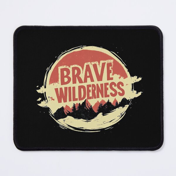 Item preview, Brave Wilderness Retro Mountain Adventure Design designed and sold by Retro Travel Design.