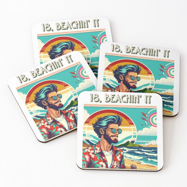 Item preview, 18, Beachin’ it- Birthday celebration Retro style  designed and sold by Olivia-Icon.