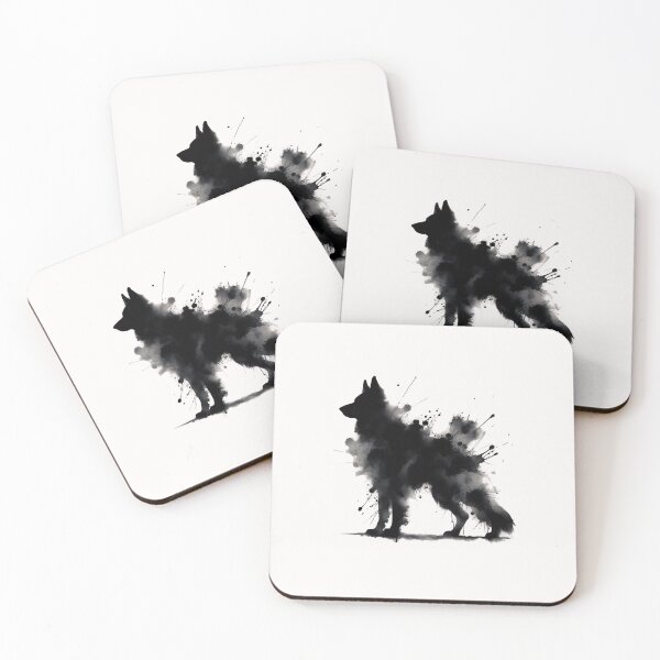 Item preview, Abstract watercolor painting of a German Shepherd designed and sold by chessnegocios.