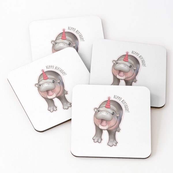 Item preview, Hippo Birthday! Funny Pygmy hippo designed and sold by GosiaArtGarden.