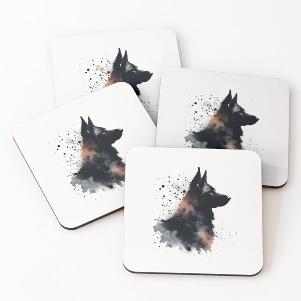 Item preview, Abstract watercolor painting of a German Shepherd designed and sold by chessnegocios.