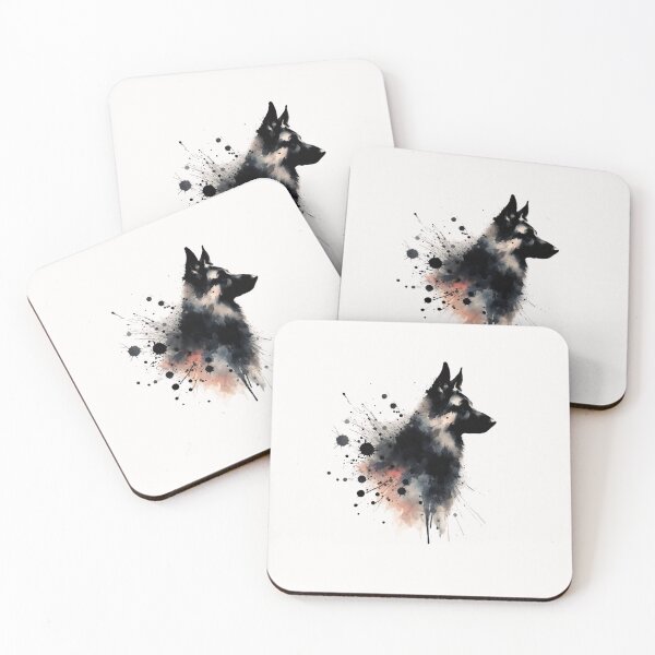 Item preview, Abstract watercolor painting of a German Shepherd designed and sold by chessnegocios.