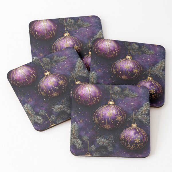 Item preview, Christmas Purple Themed with Festive Baubles  designed and sold by ArDecoS.