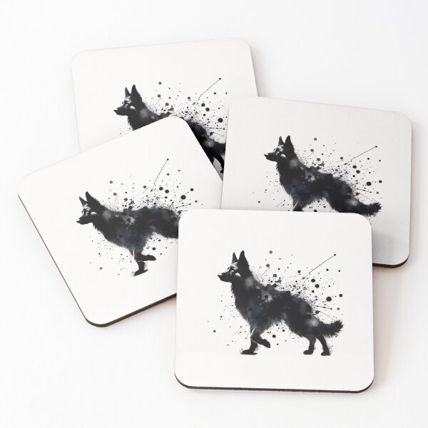 Item preview, Abstract watercolor painting of a German Shepherd designed and sold by chessnegocios.